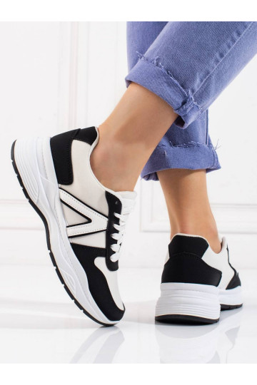 beige-white color sneakers...