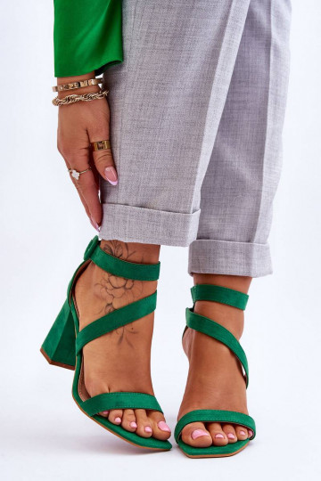 Women's Suede Heel Sandals...