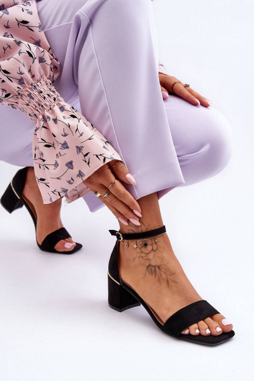 Sandals On A Stable Heel Black Palermo