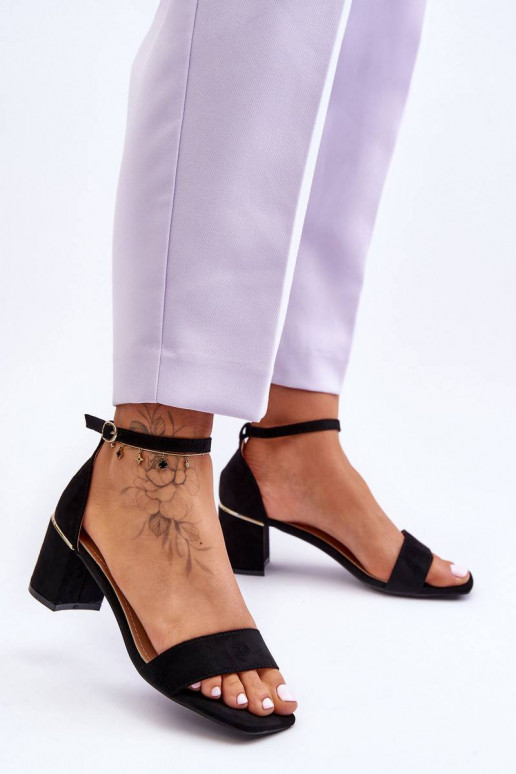 Sandals On A Stable Heel Black Palermo
