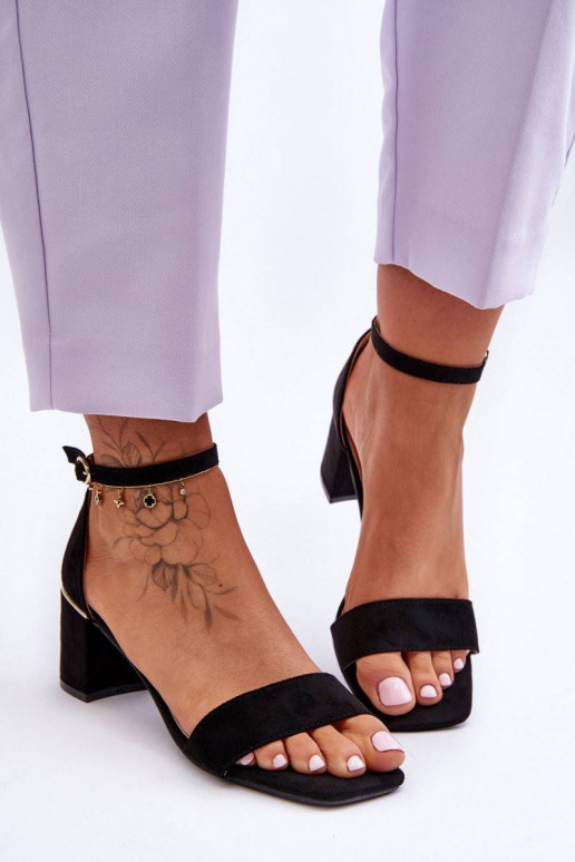 Sandals On A Stable Heel Black Palermo