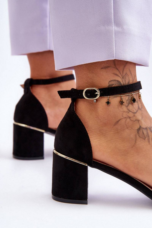 Sandals On A Stable Heel Black Palermo