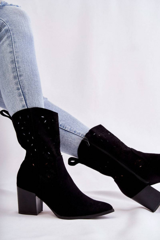 Women's Suede Boots With Cowboy Boots...