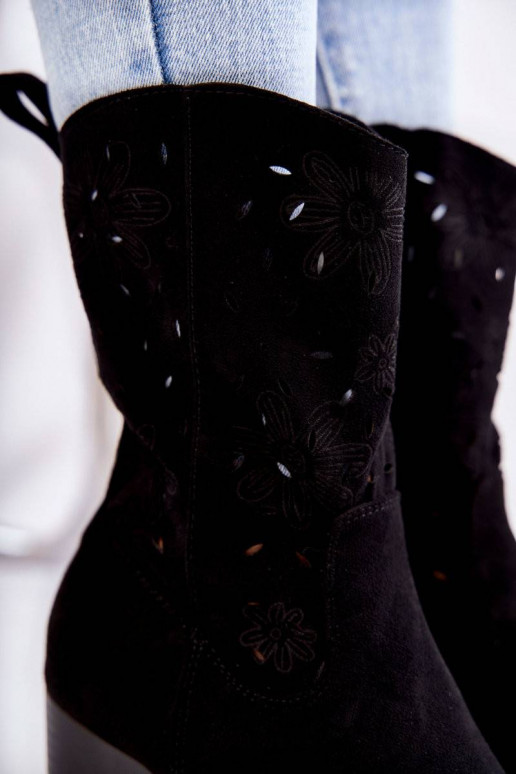 Women's Suede Boots With Cowboy Boots...