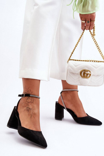 Suede Pumps with Decorative...