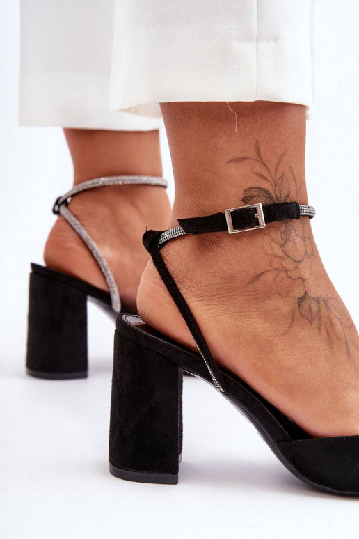 Suede Pumps with Decorative Strap...