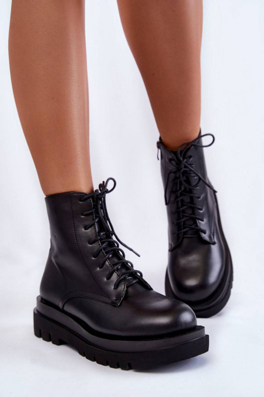 Women's Black Warm Boots With Zipper...