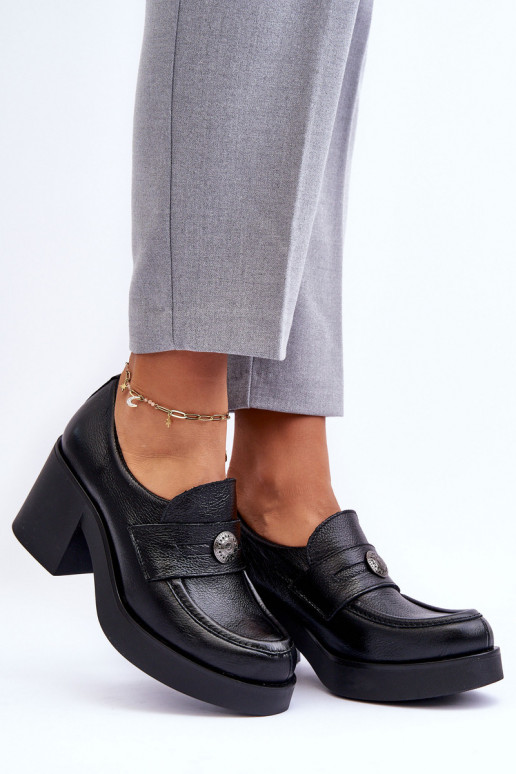 Women's Leather Half Boots on Heel...