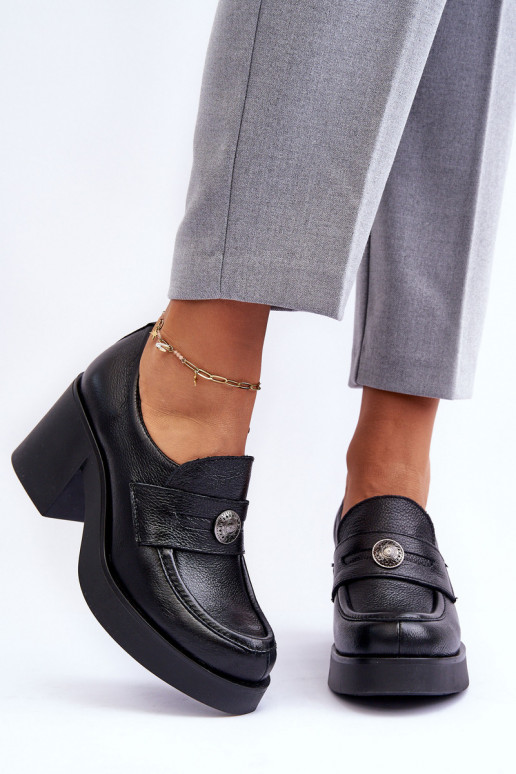 Women's Leather Half Boots on Heel...