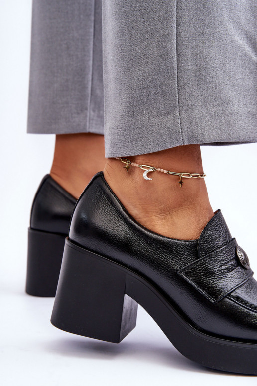 Women's Leather Half Boots on Heel...