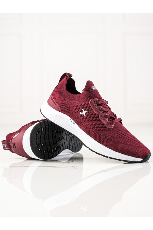 I-CAX burgundy color sneakers