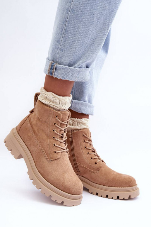 Suede Trapper Boots With Padded...
