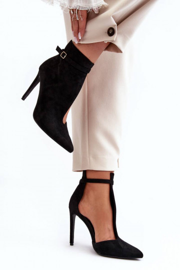 Women's Suede Heels Black...