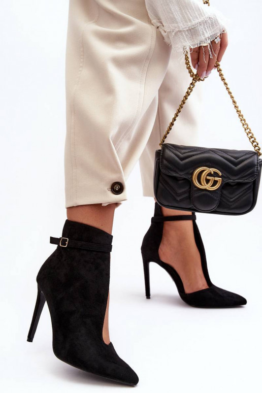 Women's Suede Heels Black Amalundi