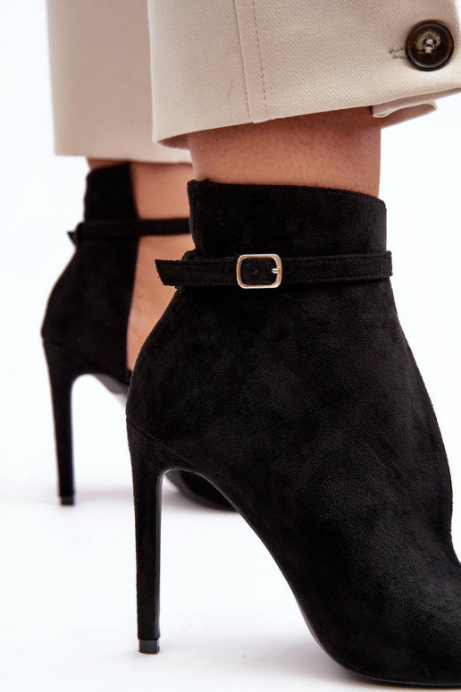 Women's Suede Heels Black Amalundi