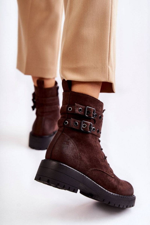 Women's Suede Warm Boots Brown Silvor