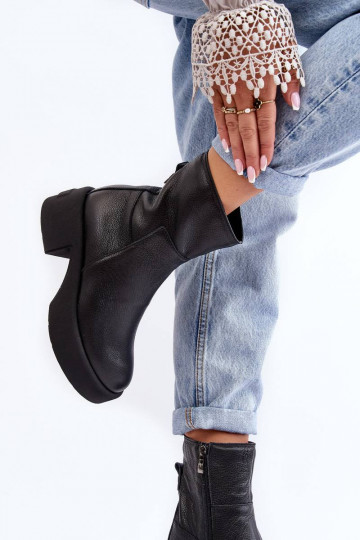 Leather Low Heel Boots... 2