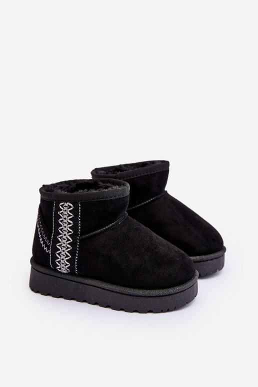 Children's Quilted Snow Boots Black...