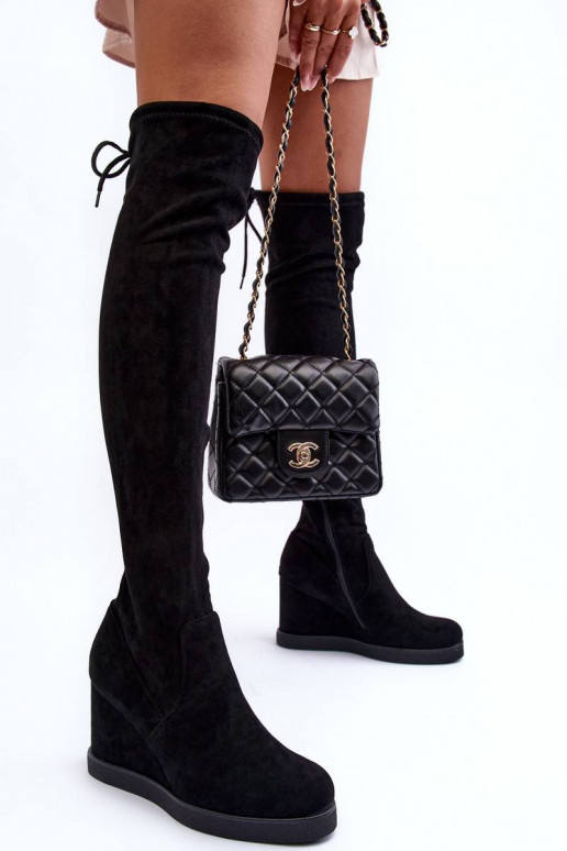 Suede Musketeer Boots on Platforms...