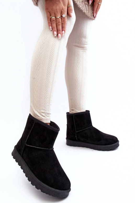 Women's Suede Snow Boots Fleece-Lined...