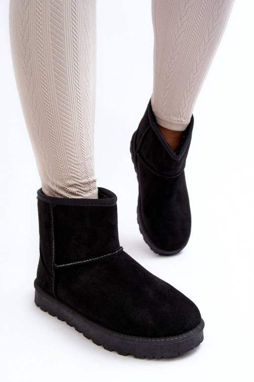 Women's Suede Snow Boots Fleece-Lined...