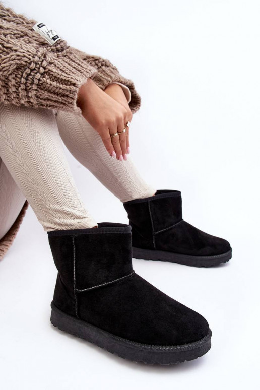 Women's Suede Snow Boots Fleece-Lined...
