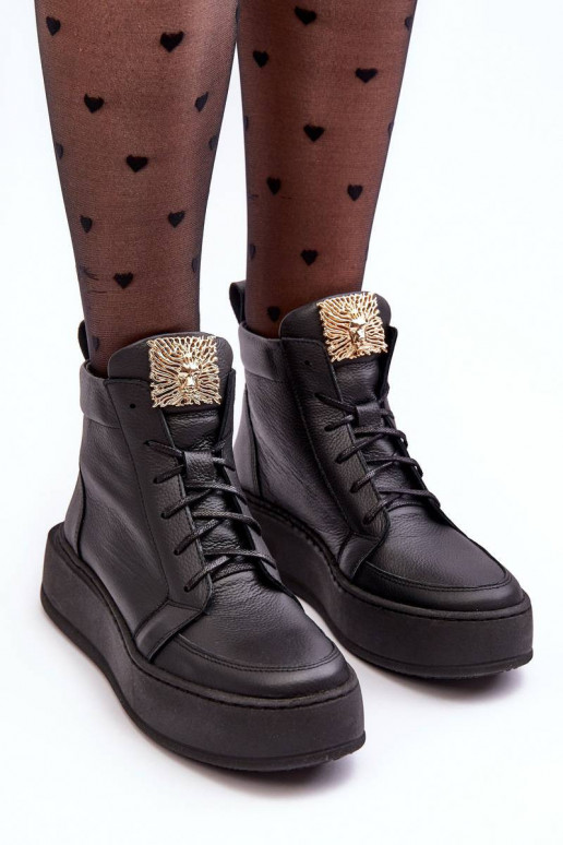 Women's Laced Boots with Leather...