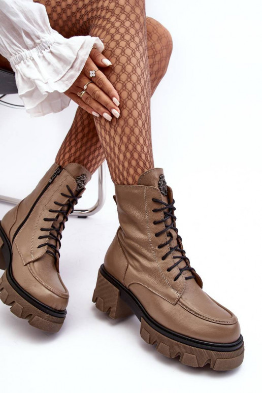 Leather Women's Padded Trapper Boots...