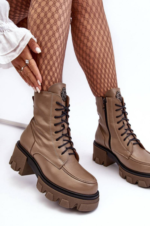 Leather Women's Padded Trapper Boots...