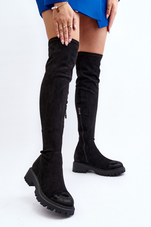 Women's flat heel over-the-knee boots...