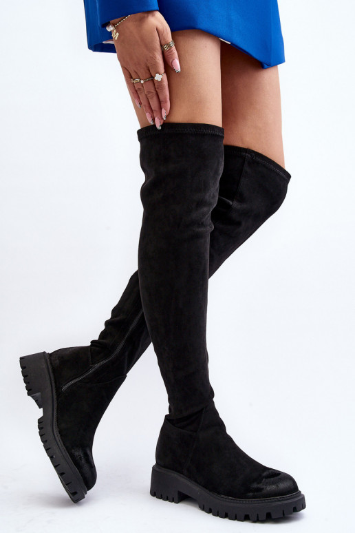 Women's flat heel over-the-knee boots...