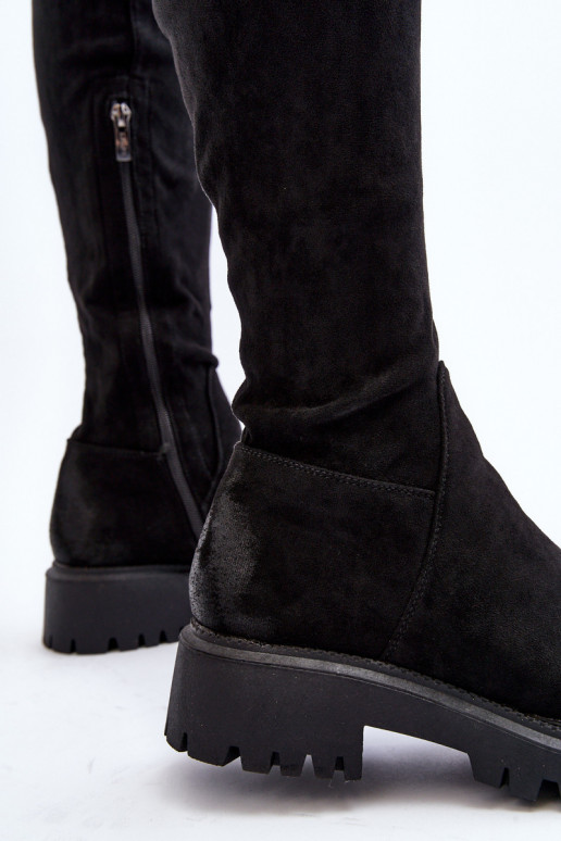 Women's flat heel over-the-knee boots...