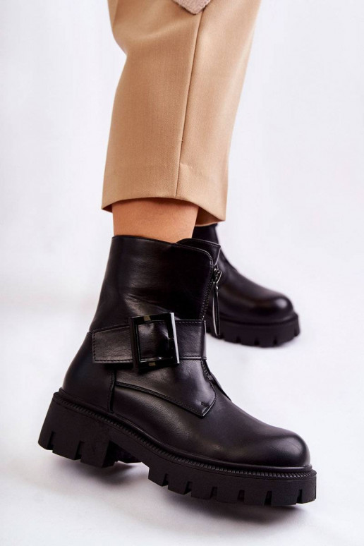 Women's Warm Boots With Zipper Black...