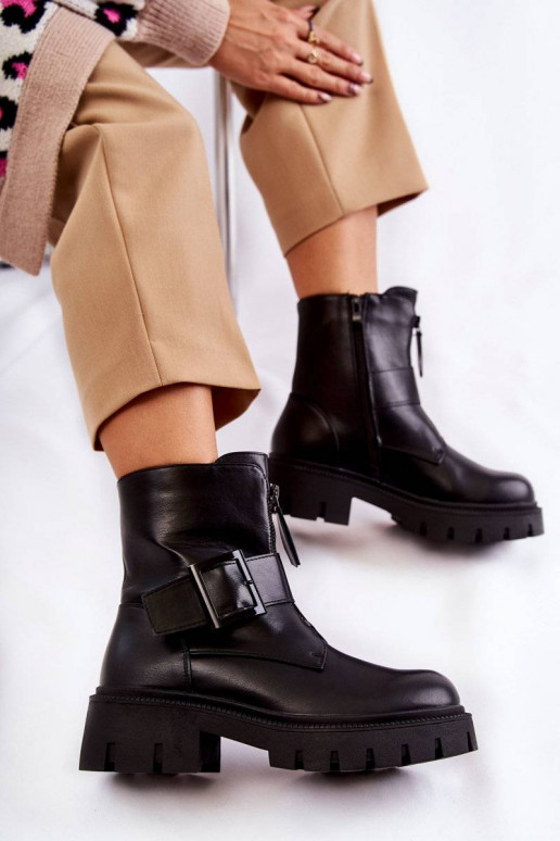 Women's Warm Boots With Zipper Black...