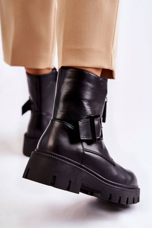 Women's Warm Boots With Zipper Black...