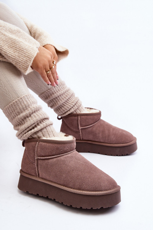 Fashionable Low Suede Snow Boots...