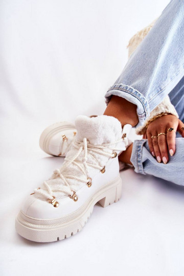 Leather Warm Boots White Arisa 2