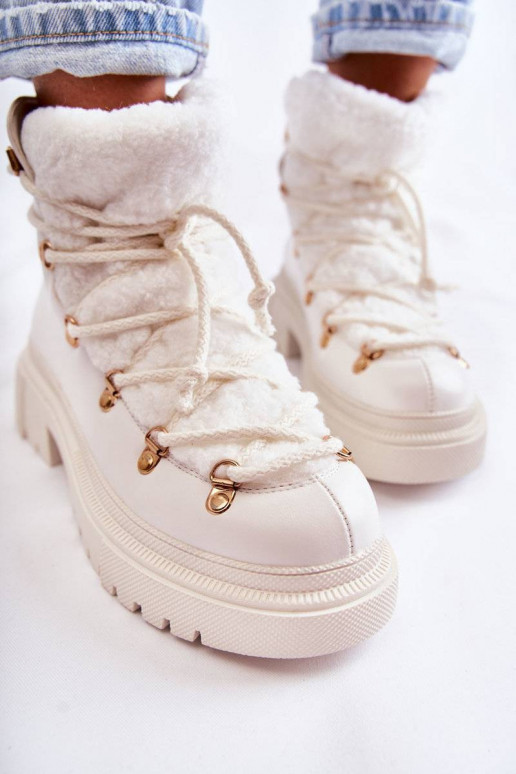 Leather Warm Boots White Arisa