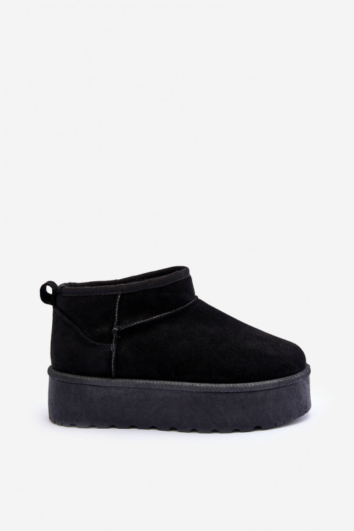Suede Snow Boots On Platform Black...