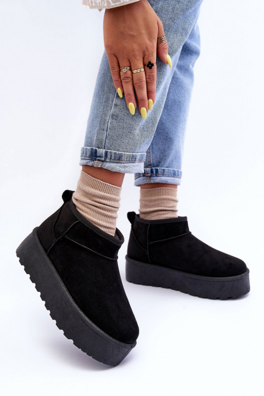Suede Snow Boots On Platform Black...