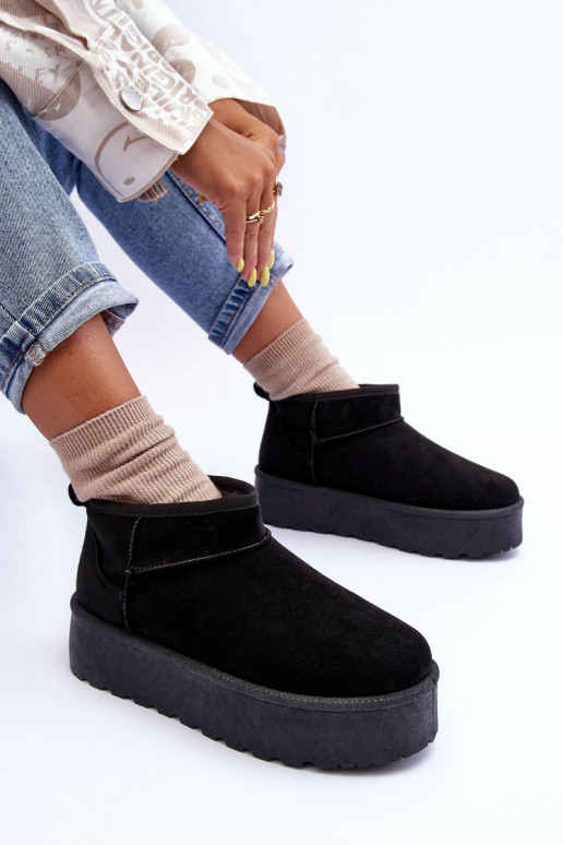 Suede Snow Boots On Platform Black...