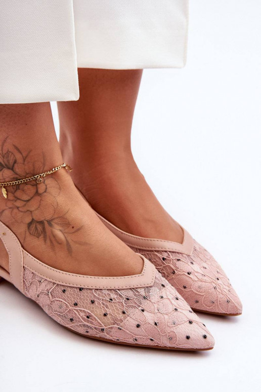 Women's Polka Dot Ballet Flats Pink...