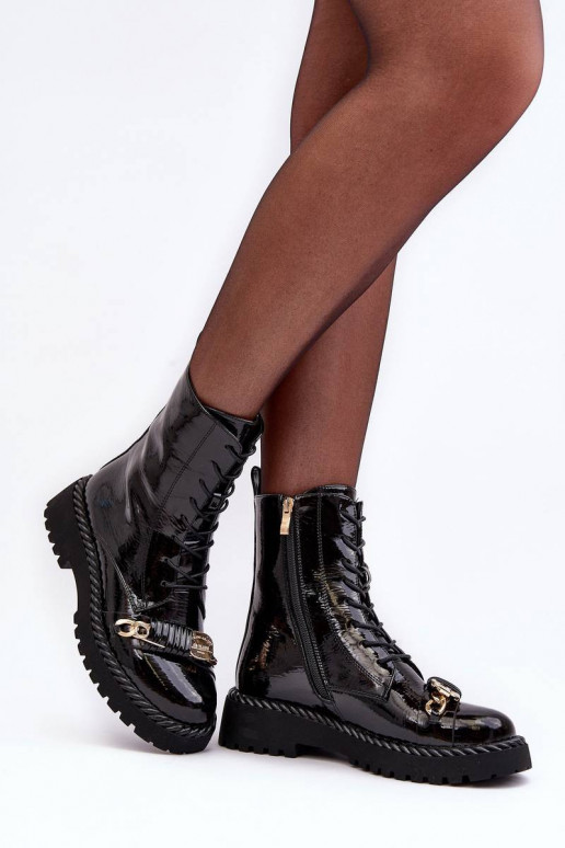 Women's Lacquered Boots Workery With...