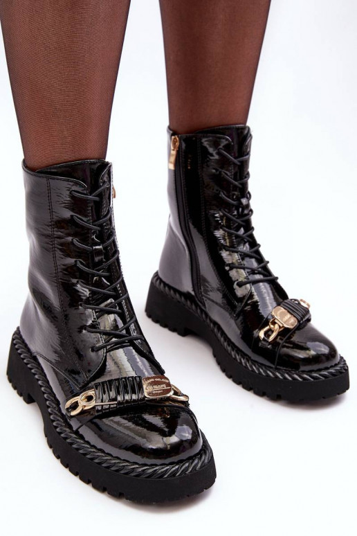 Women's Lacquered Boots Workery With...