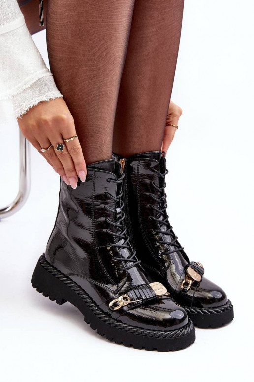 Women's Lacquered Boots Workery With...