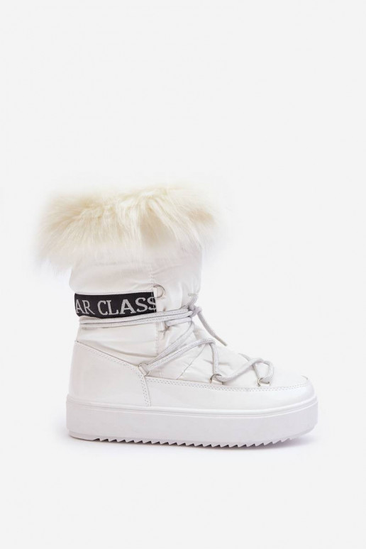 Women's Laced Snow Boots White Santero