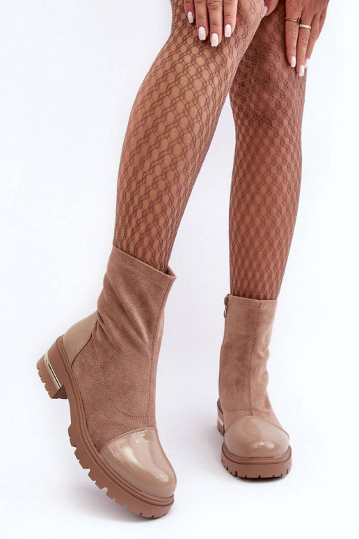 Leather Classic Boots On A Flat Heel...