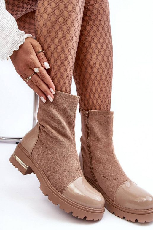 Leather Classic Boots On A Flat Heel...