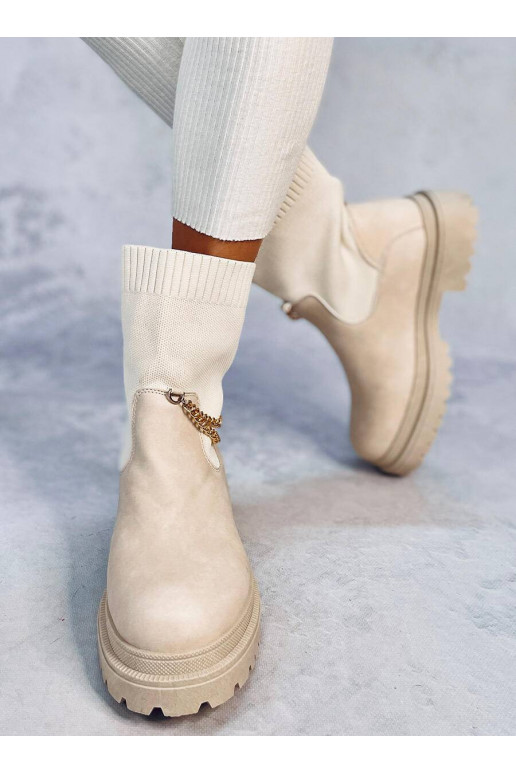 Boots with an elastic upper JESSE BEIGE