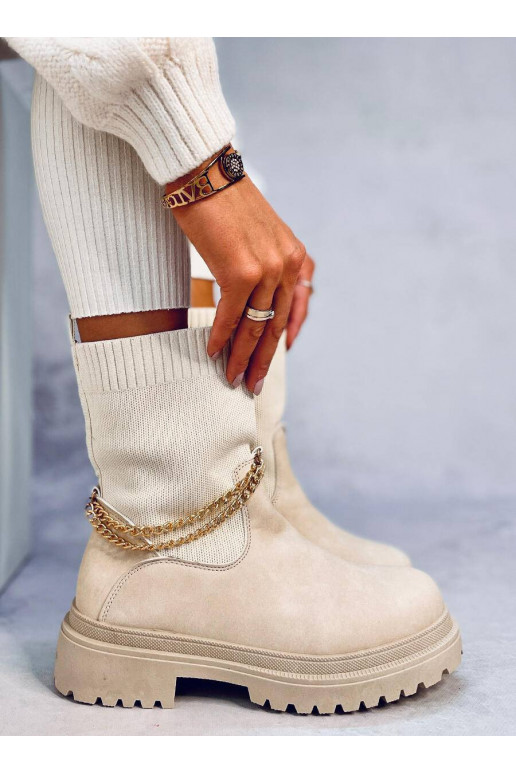 Boots with an elastic upper JESSE BEIGE